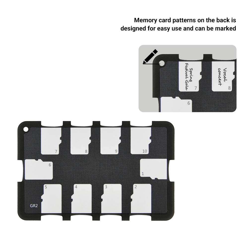 10 Slots Micro SD Card Case+36 Memory Case black
