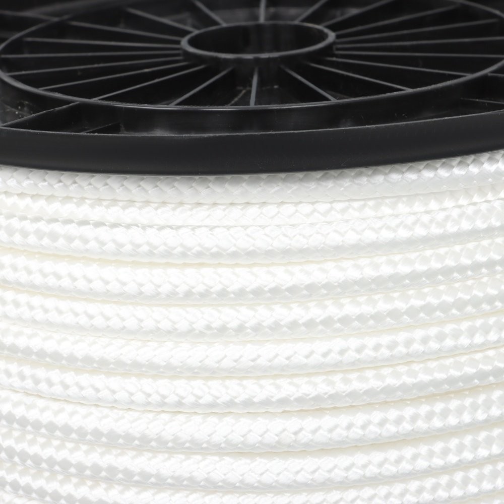 Multipurpose White Nylon Rope Sturdy Spool Solid Braid Knot Rope 3/8" × 500'