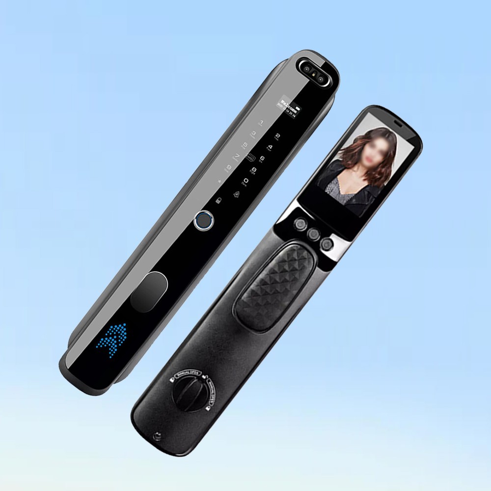 3D Face Recognition Unlock Digital Door Locks With Camera  Password FIngerprint