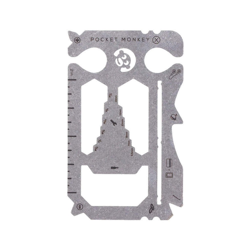 Zootility PocketMonkey X Wallet Size Multi Tool - Silver