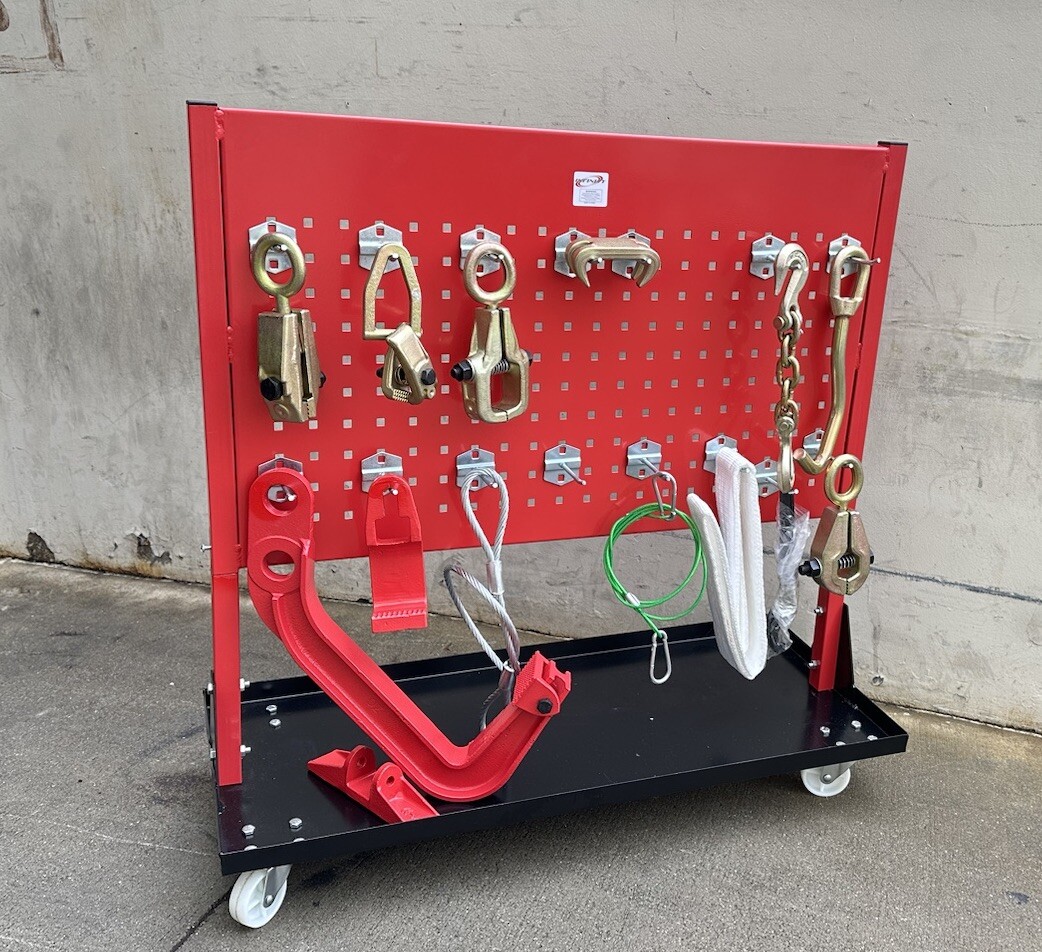 Hanging Peg Metal Board Portable Rack Cart For Auto Body Frame Pulling Clamps