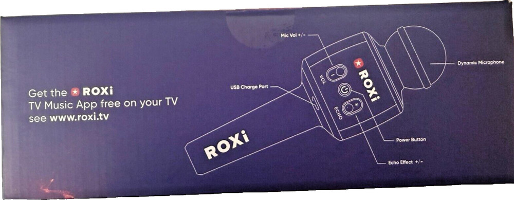 ROXi Karaoke Wireless Rechargeable Dynamic Microphone, Black