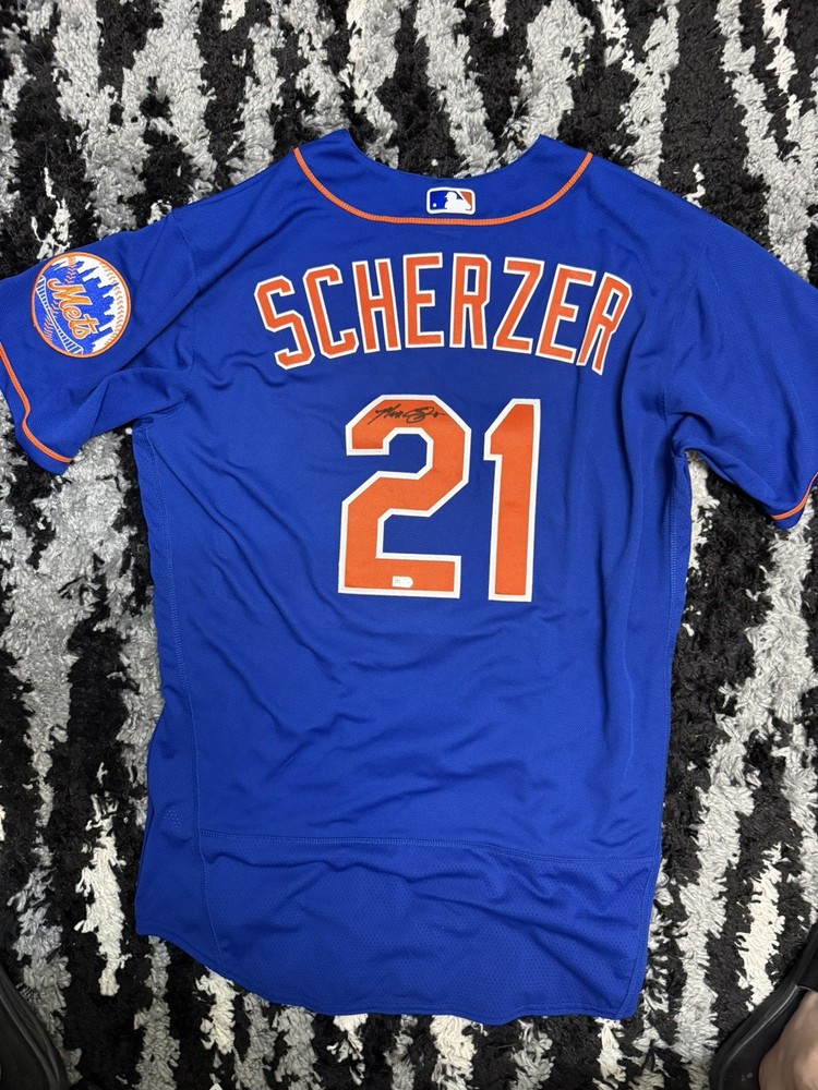 Max Scherzer Signed New York Mets Nike MLB Authentic Jersey (MLB Authenticated)