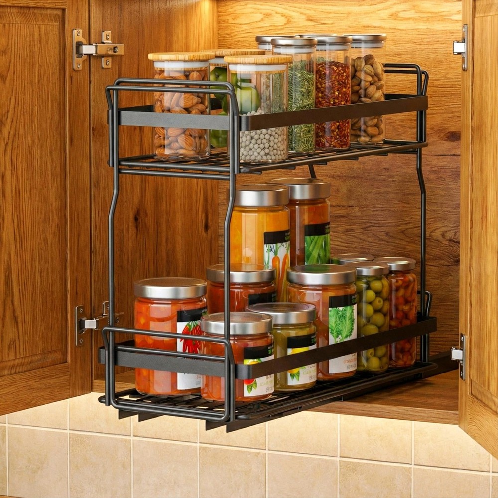 WOAHKIT Pull Out Spice Rack Organizer for Inside Kitchen Cabinets, Heavy Duty...