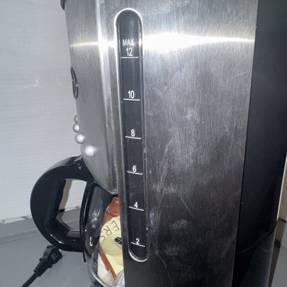 GEVALIA COFFEE MAKER 12 CUP PROGRAMABLE Model XCC-12 STAINLESS/open box