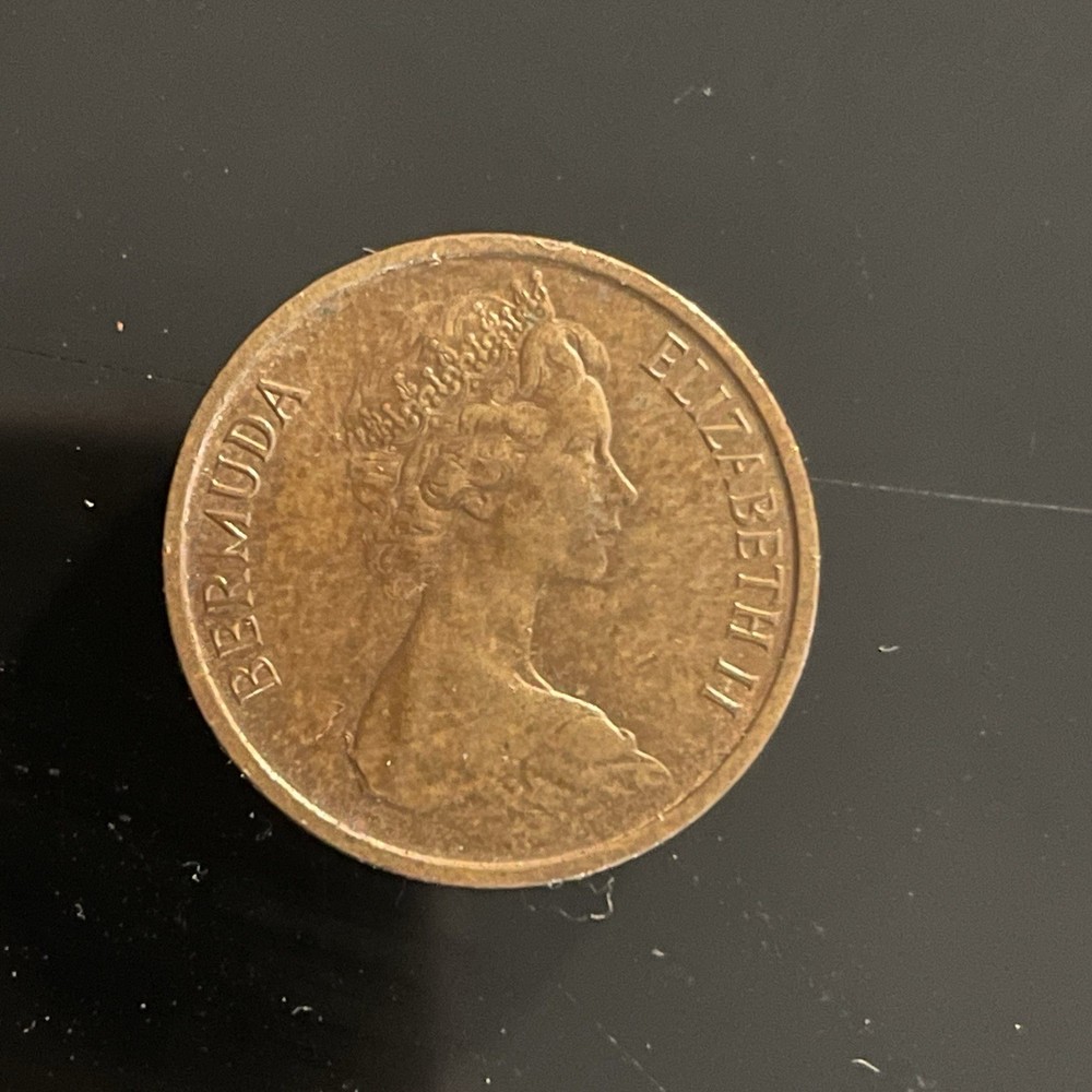 1971 Bermuda One cent Elizabeth II Wild Boar