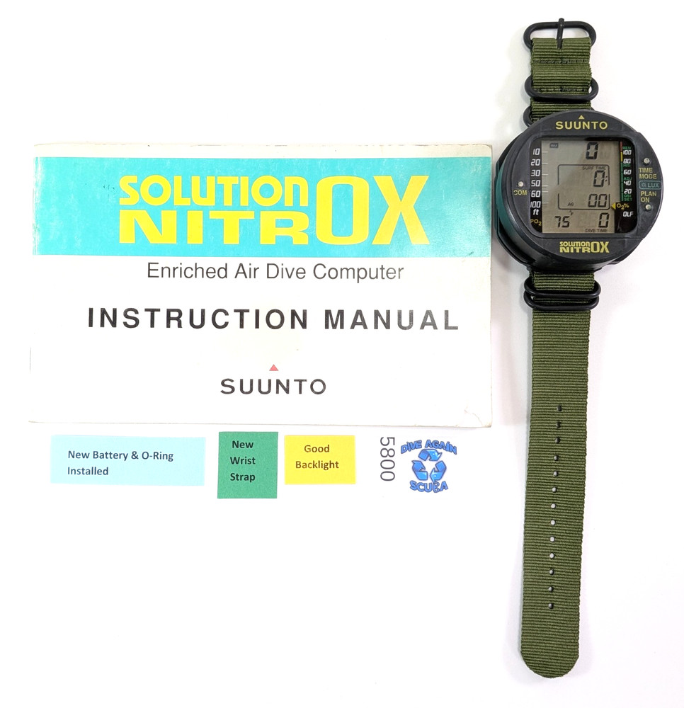 Suunto Solution Nitros Scuba Dive Wrist Backlit Computer NEW Strap #5800