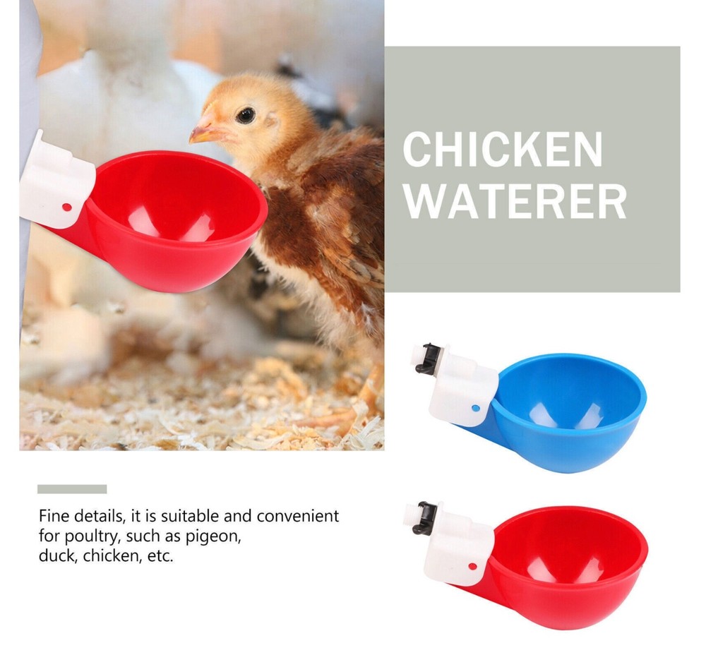 Automatic Water Cups Poultry Drinker Waterer Chicken Ducks Quail Drinking 20pcs