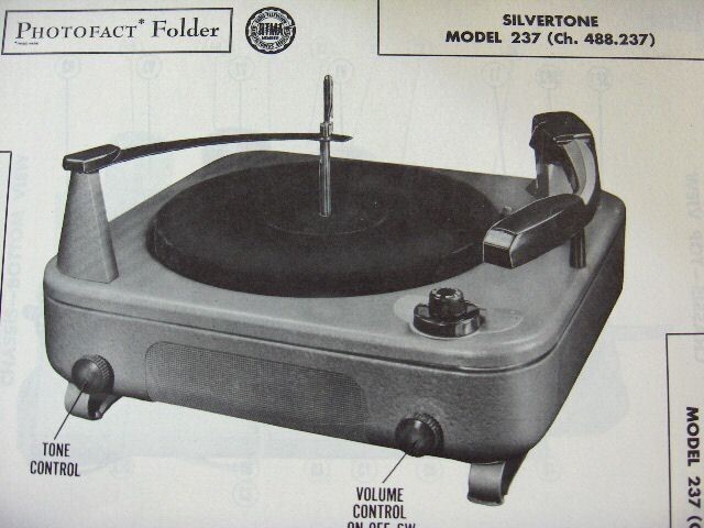 SILVERTONE 237 PHONOGRAPH PHOTOFACT