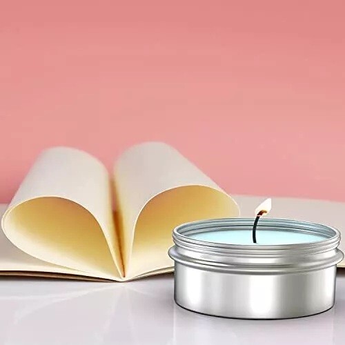 10 Aluminum Round Cans w Lid 2 oz Metal Tins Food Candy, candles trinkets Etc