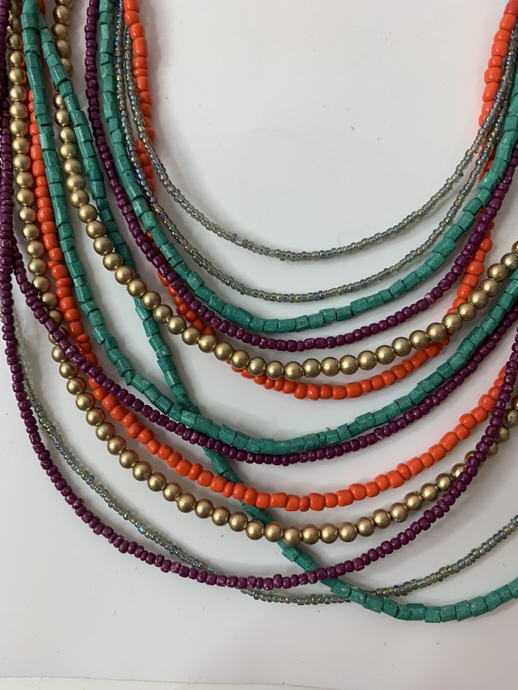 Boho MULTI STRAND BEADED NECKLACE MUTLI COLOR