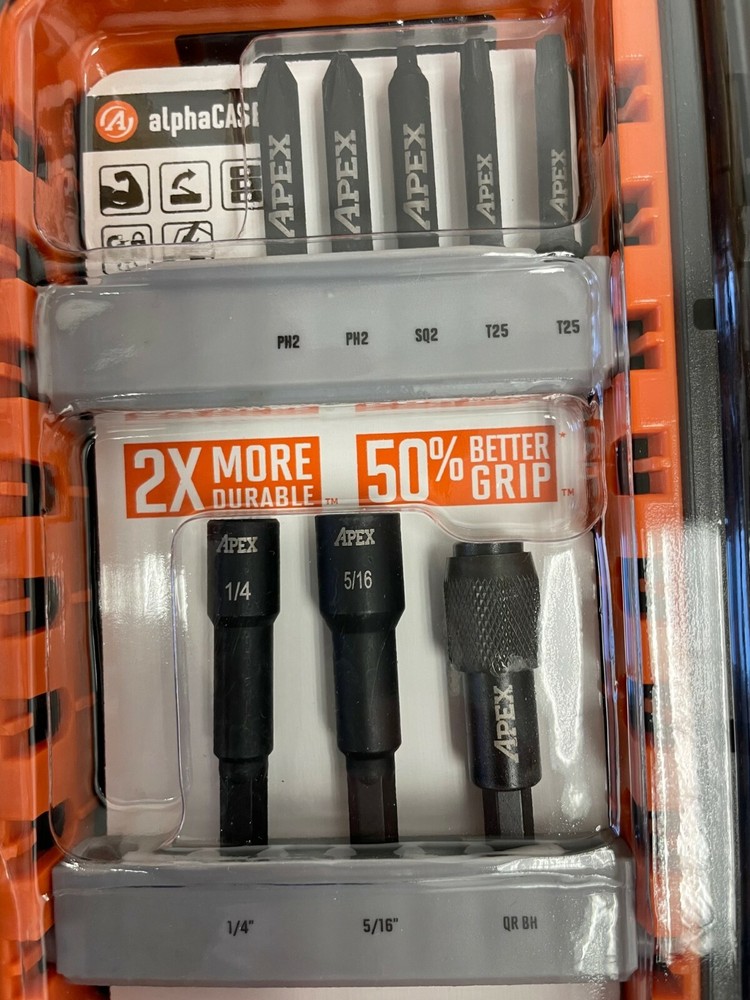 Crescent Apex-AMSET-38 38pc alphaCASE Fastening Bit Set