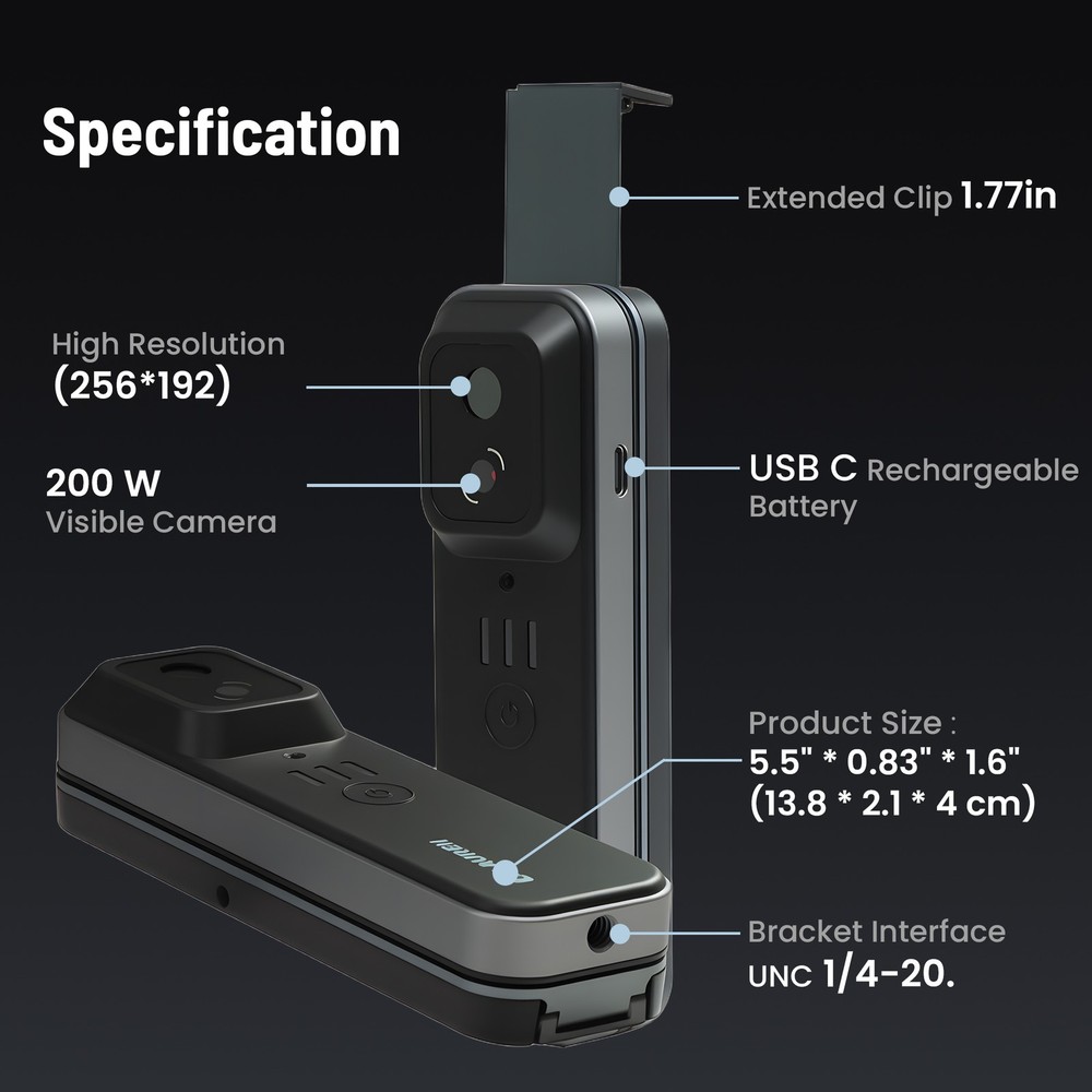 256x192 IR Resolution Wireless Thermal Camera for Android & iOS WiFi Handheld
