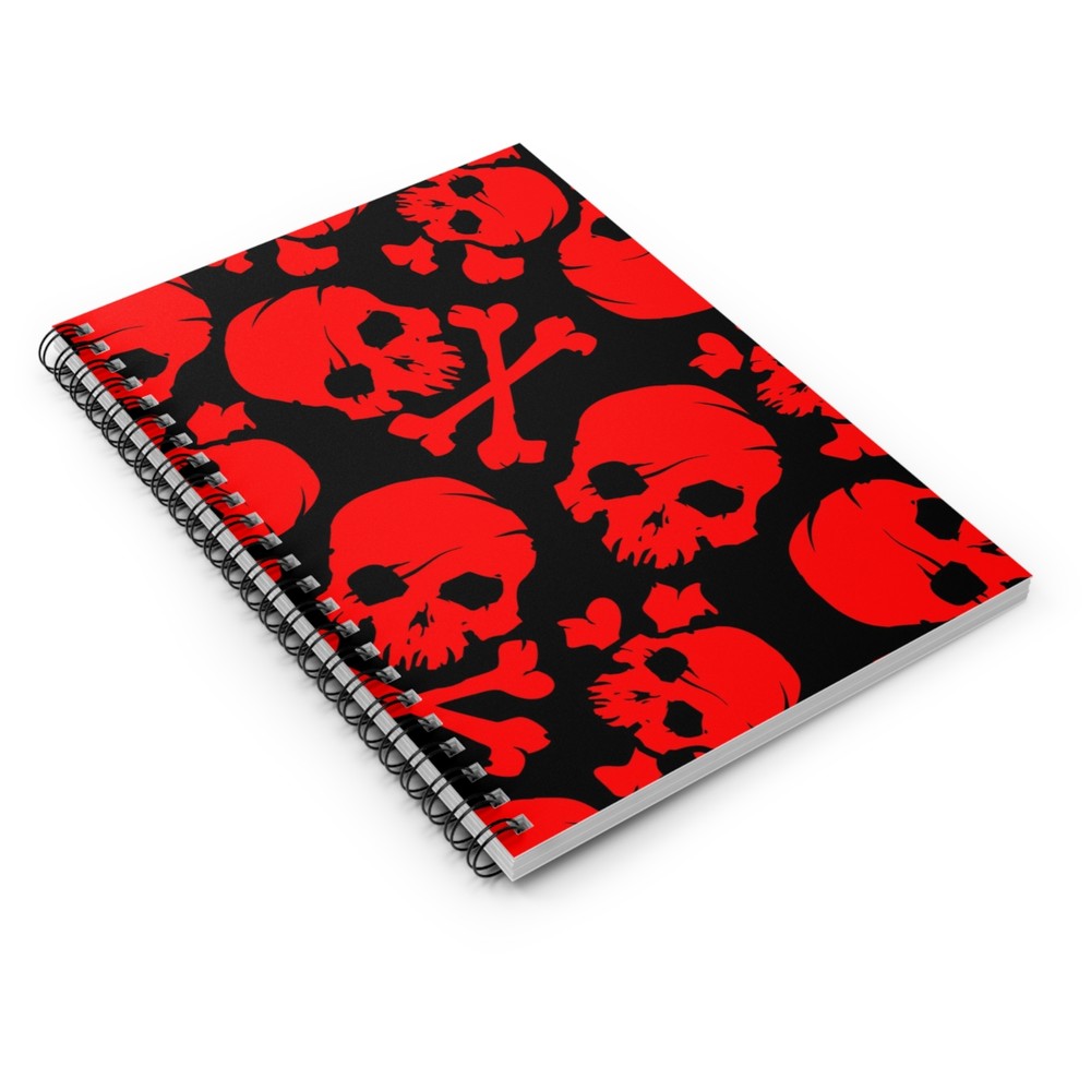 Red Skull Spiral Notebook - Ruled Line - Gothic Horror
