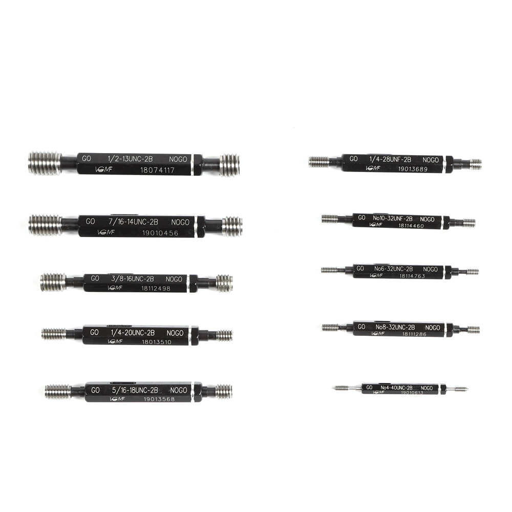 10 Pcs UNC/UNF Thread Plug Gage Gauge Set Double End Go And No Go H28 SKD11