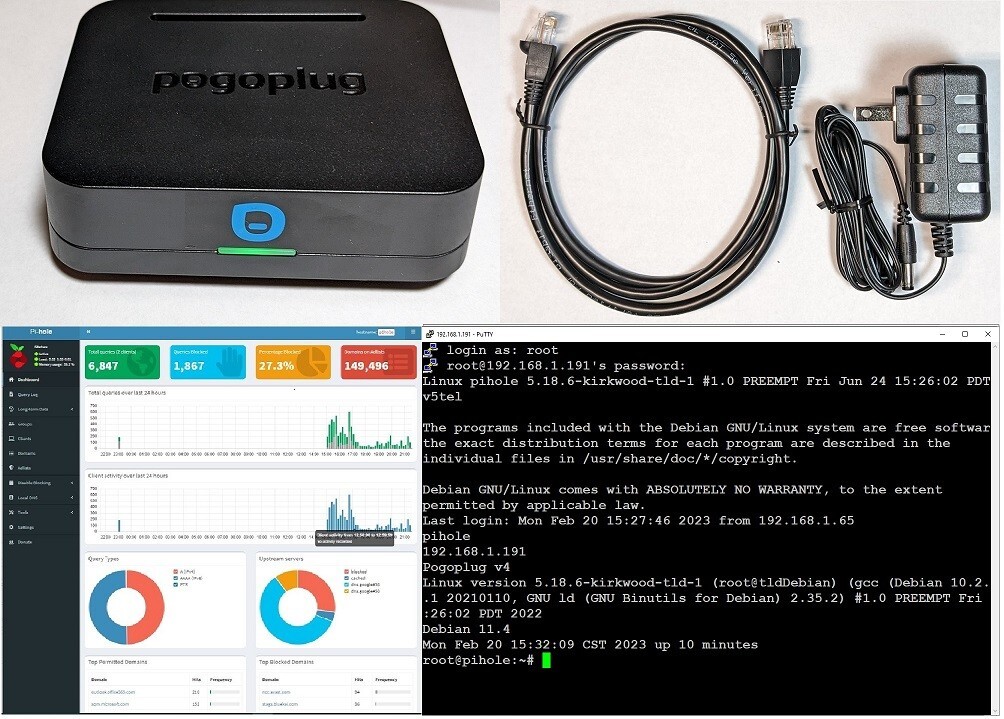 Pi-Hole Network-Wide Ad Blocker V5.17.2 on a Pogo-V4-A1-01 PogoPlug device
