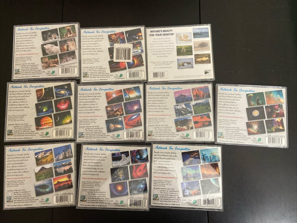 VTG Artwork Computer Lot 10 Second Nature Screen Savers Space Celestial Universe