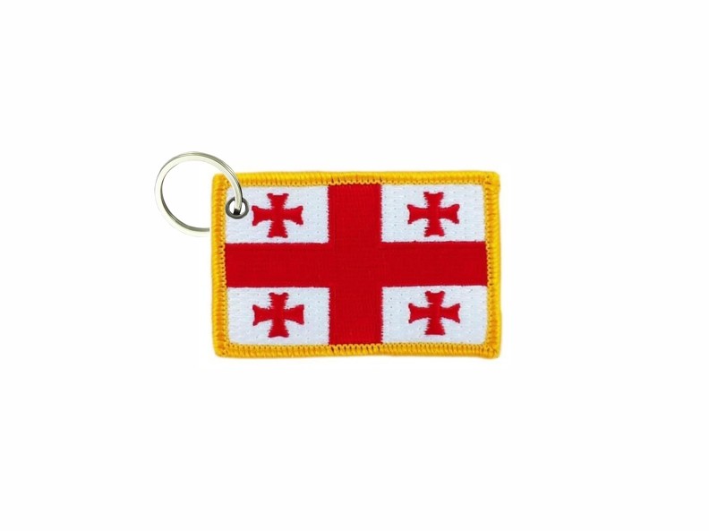 Georgian Flag Patch Badge Keychain