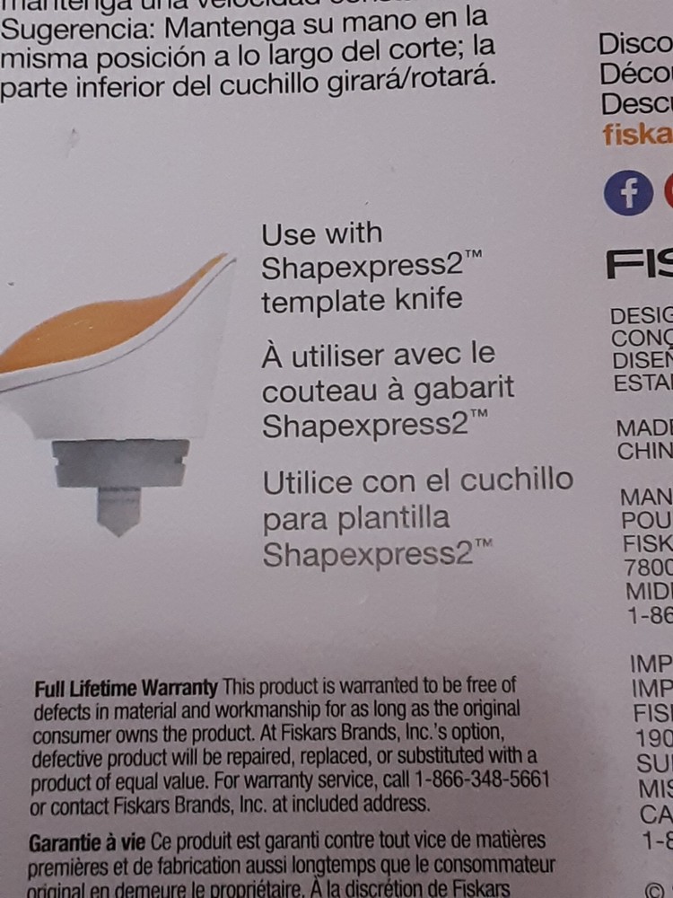 Fiskars Shapexpress 2 Rectangle Templates use w/shapexpress knife NOT included