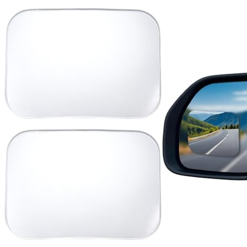 2Pcs Rectangle Blind Spot Mirror Convex Rear View Mirrors Glass Rounded