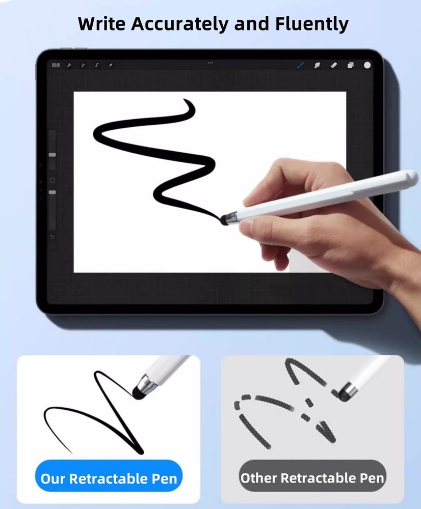 Universal Telescopic Stylus Pen for Touch Screens,Retractable Pointer Stick &...