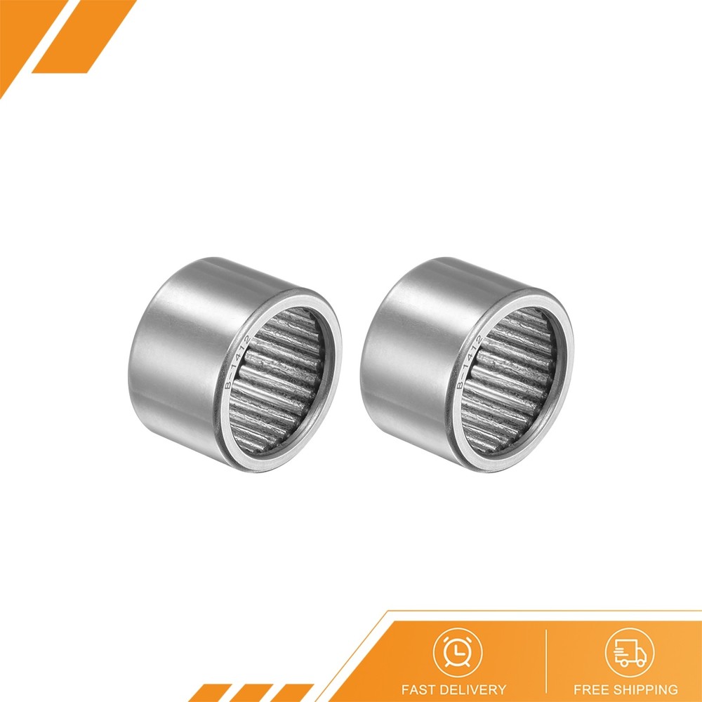 2pcs - B1412 Needle Roller Bearings 7/8"x1-1/8"x3/4" Full Complement Drawn Cup