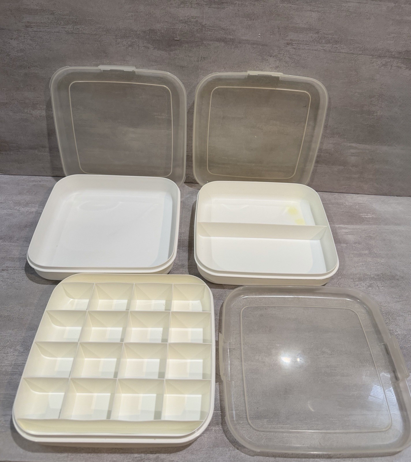 3 Eagle Craftstor Craft Square Divided Tray Storage Craft Bin Containers