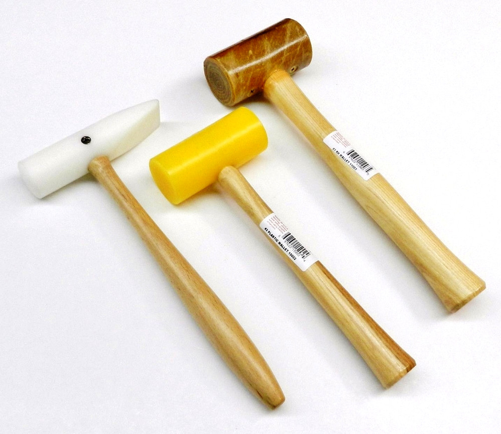 3Pc MALLETS Rawhide Nylon & Plastic NON Marring Hammer JEWELRY Making & Forming