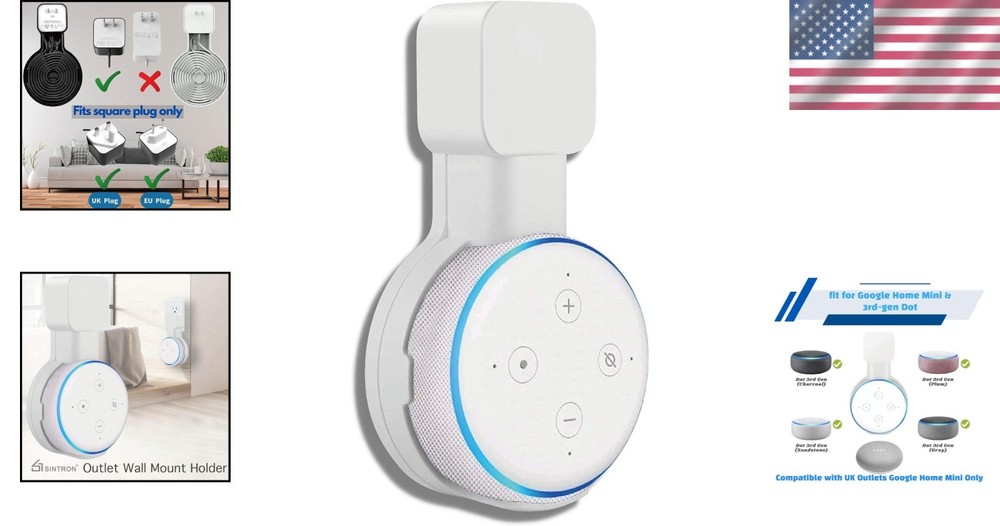 Elegant Wall Mount Holder for Dot 3 & Google Mini - Space-Saving Solution