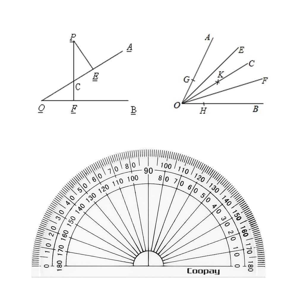 48 Pack Plastic Protractors Student Math Clear Protractor Set 180 Degrees for...