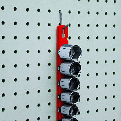 Ernst 8410 8 Socket Organizer and 9 Socket Clips - Red - 1/4