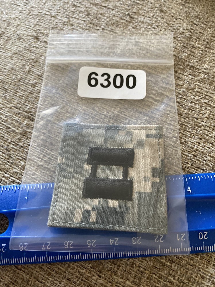 US Army Captain CPT O-3 Rank ACU Hook / Loop Pattern Military Patch INV6300