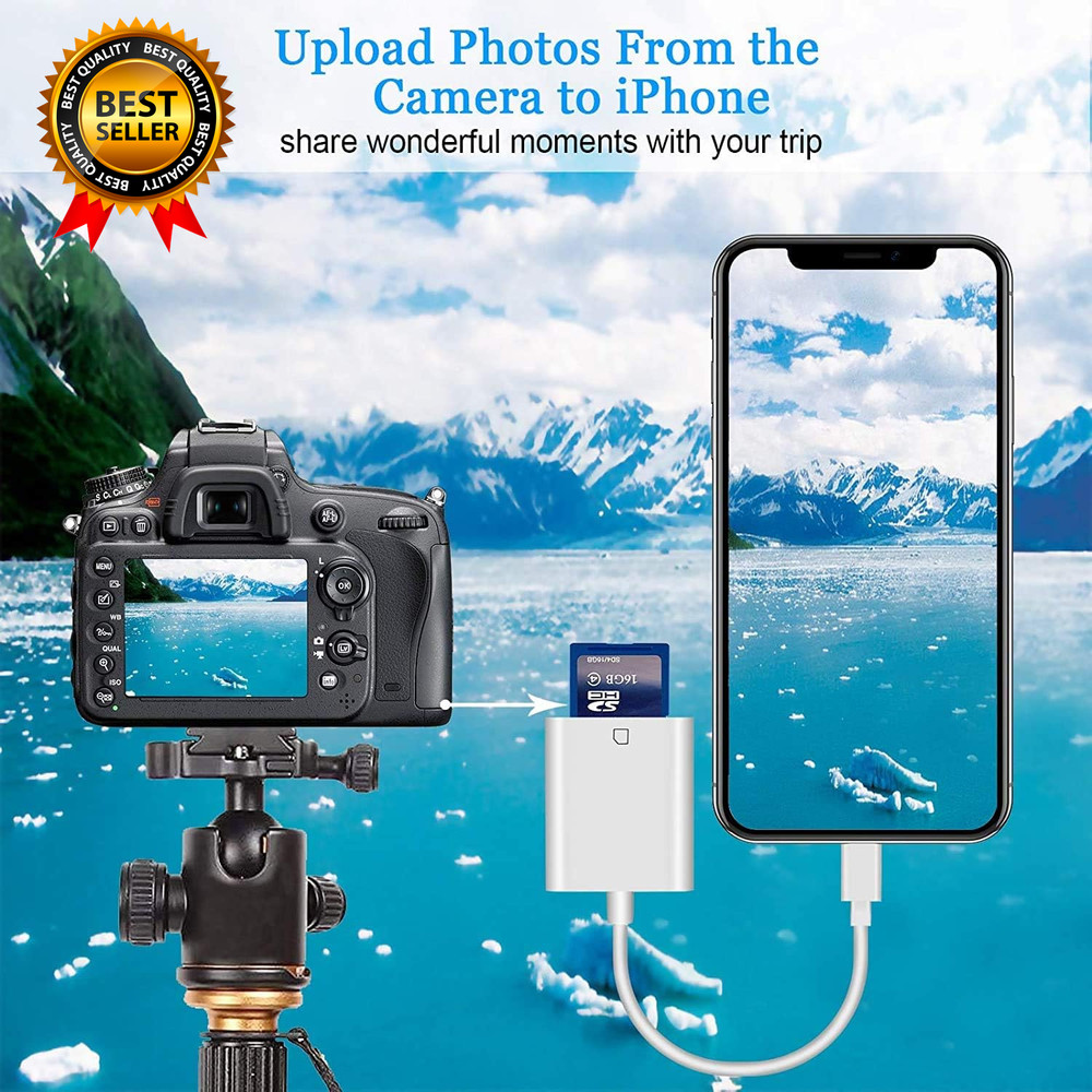Apple Mfi Certified Lightning to SD Card Camera Reader for Ipad Sd Card Reader