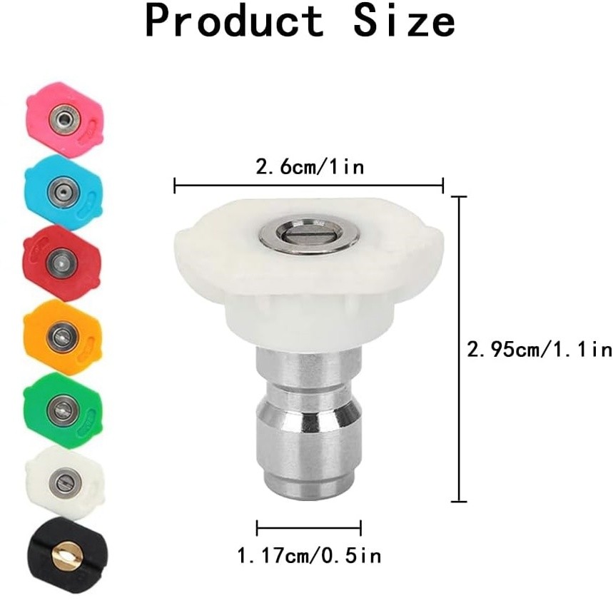 7 Nozzle Tip Pressure Washer Spray Quick Connect Pivot Adapter Coupler 5 Angle