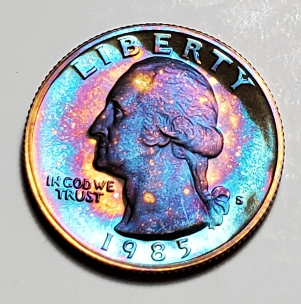 TONED 1985 S WASHINGTON QUARTER PROOF UNC #C2514