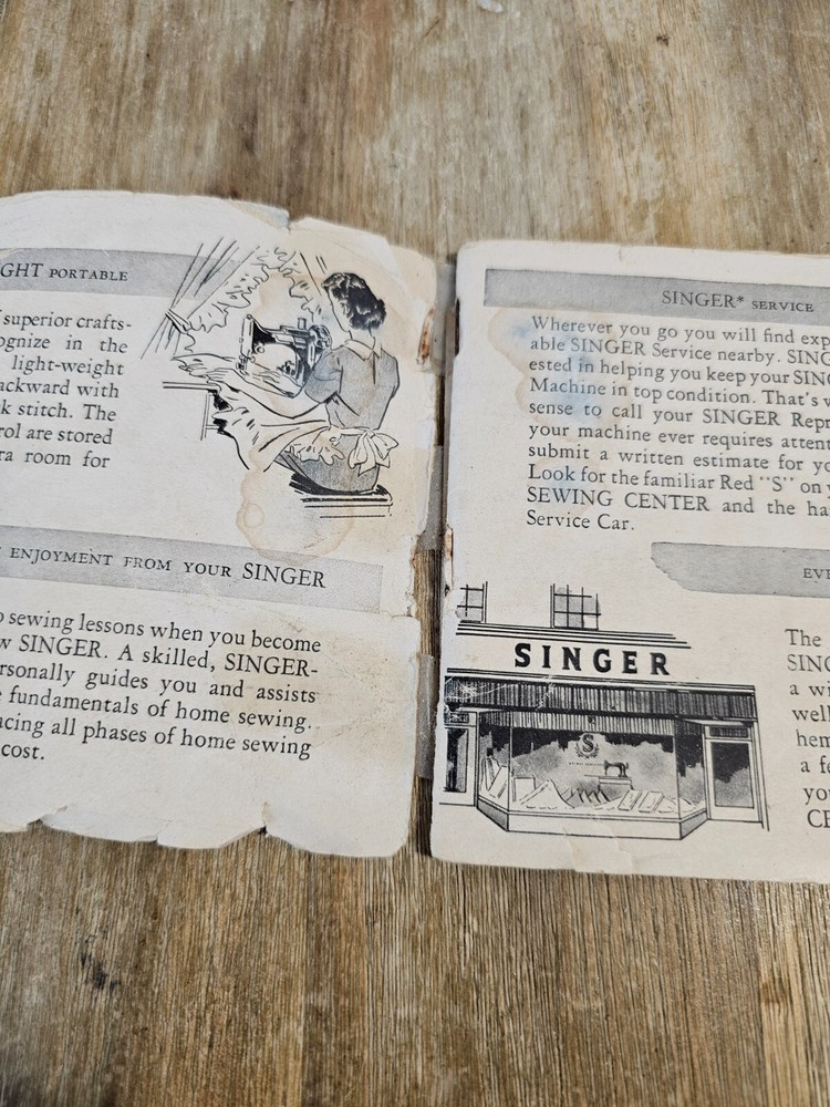 ORIGINAL SINGER SEWING MACHINE MODEL 221-1 FEATHERWEIGHT INSTRUCTION MANUAL