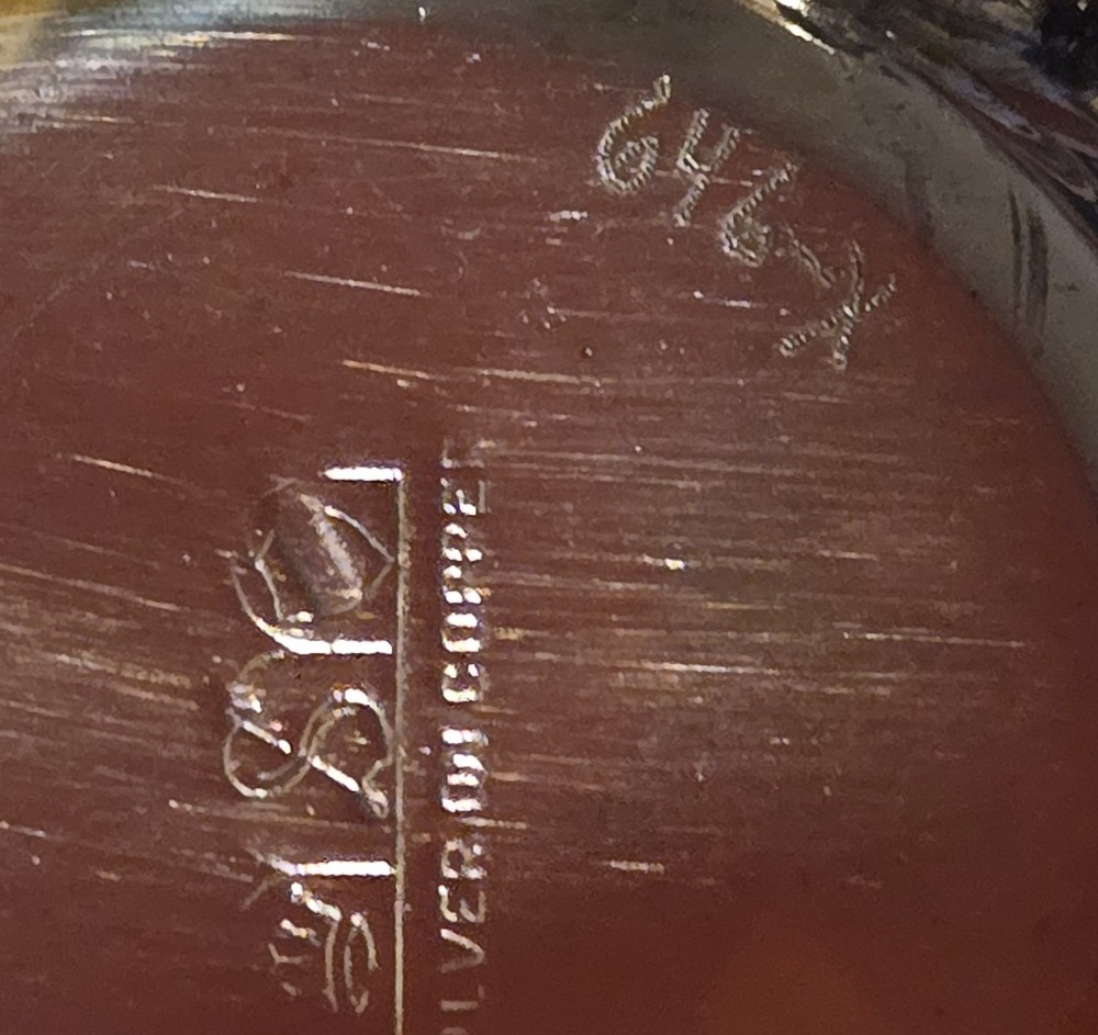 1980's silver over copper, creamer, two sugar bowls