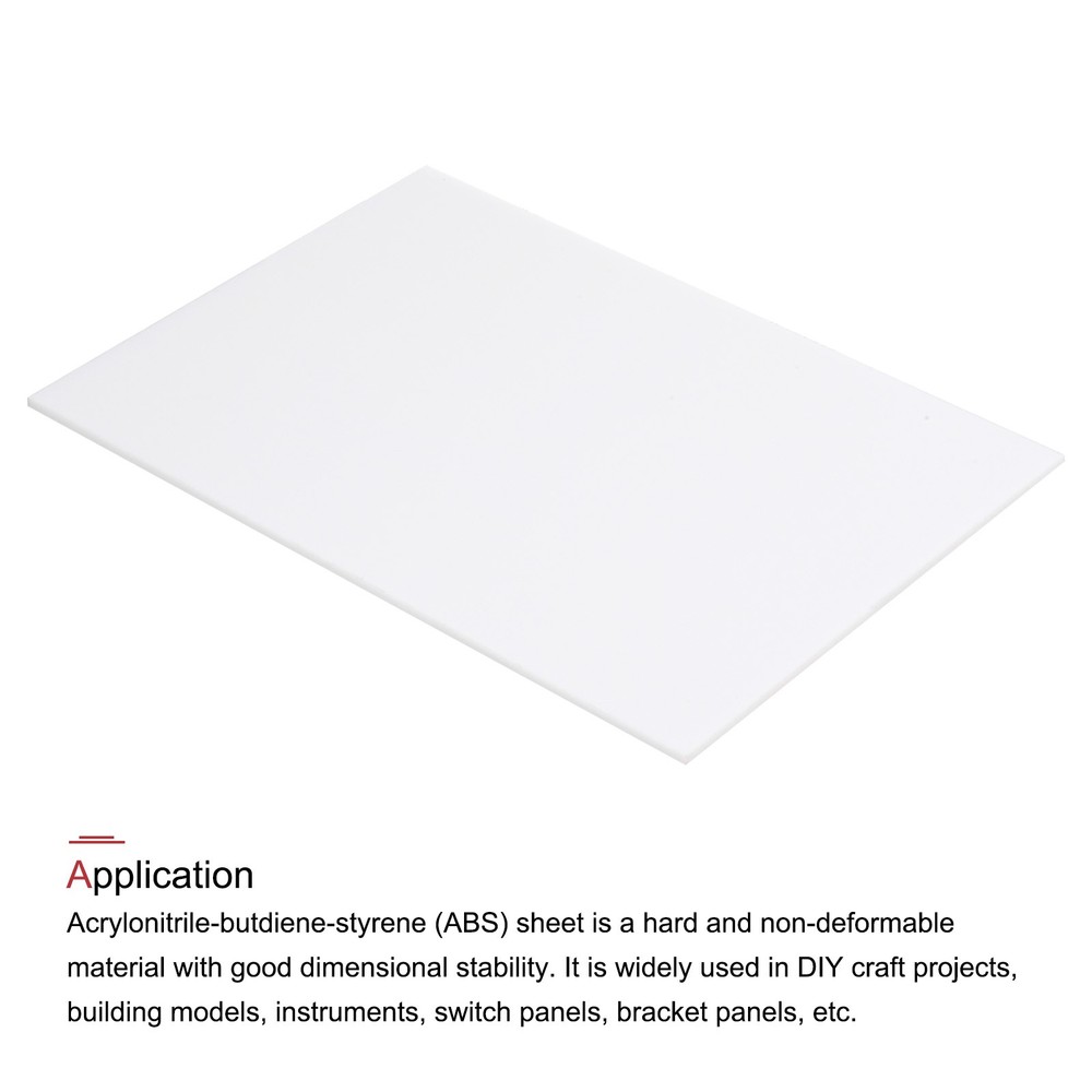 ABS Plastic Sheet 10" x 8" x 0.06" ABS Styrene Sheets White