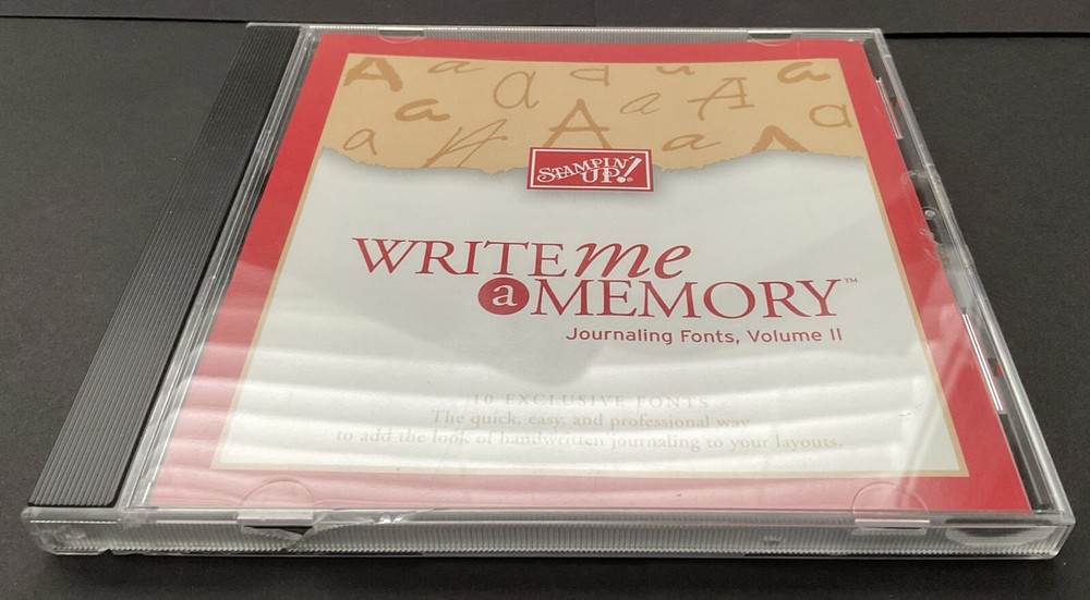 Stampin Up - WRITE ME A MEMORY Journaling Fonts Vol II 2 PC CD Windows