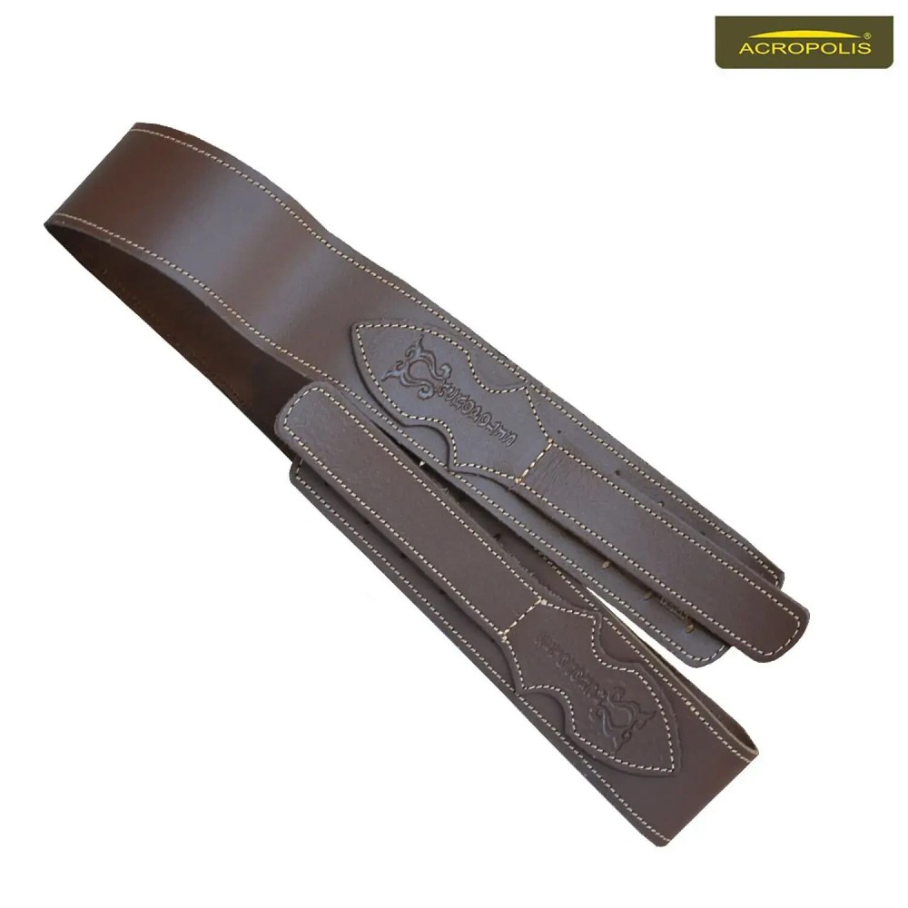 High-quality leather rifle sling with embossed design, practical, elegant
