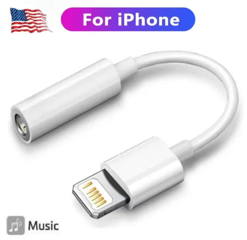 For Apple iPhone Headphone Adapter Jack 3.5mm Aux Cord Dongle