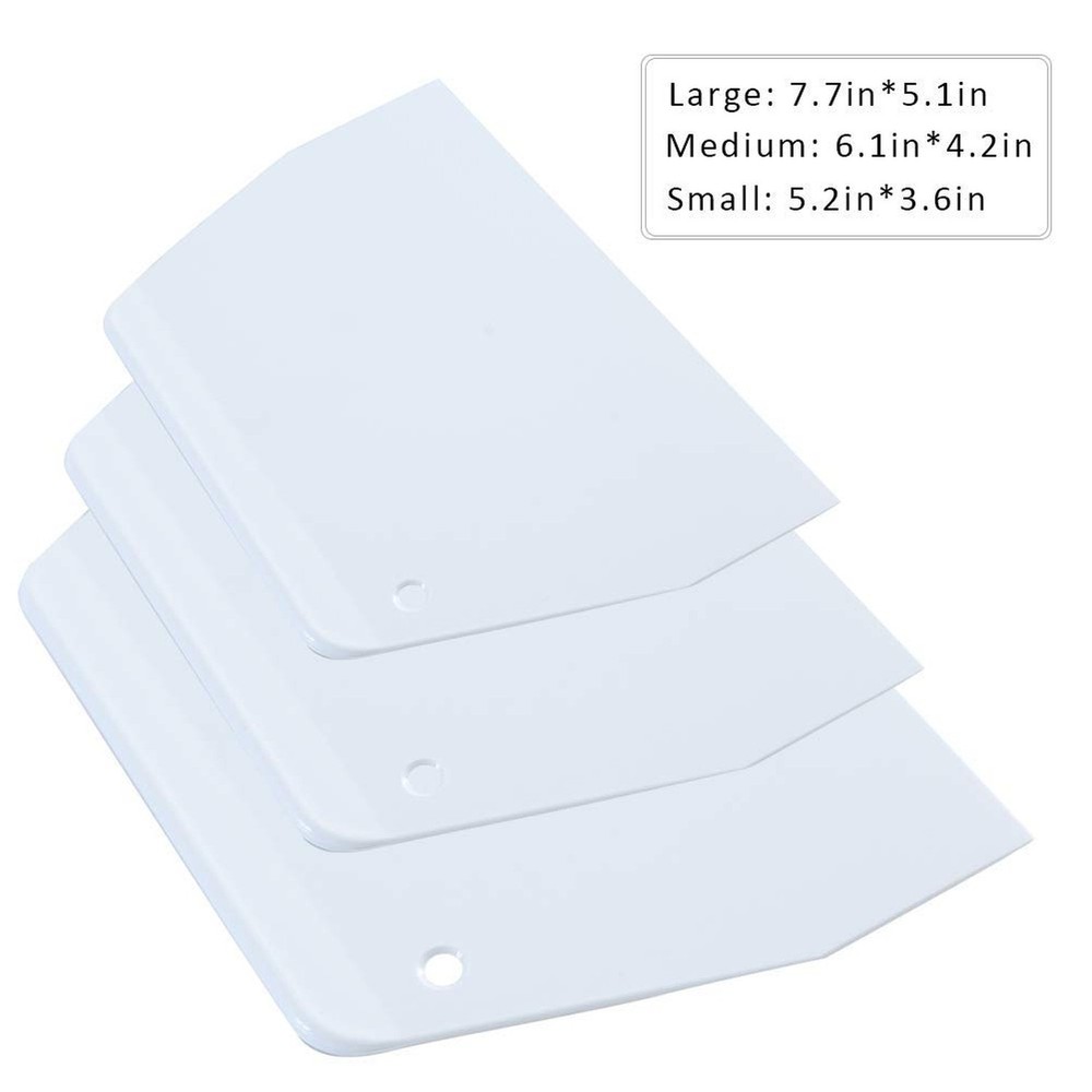 Luckycivia 3-Piece Trapezoidal Plastic Scraper - Multi-Function Kitchen Tool ...