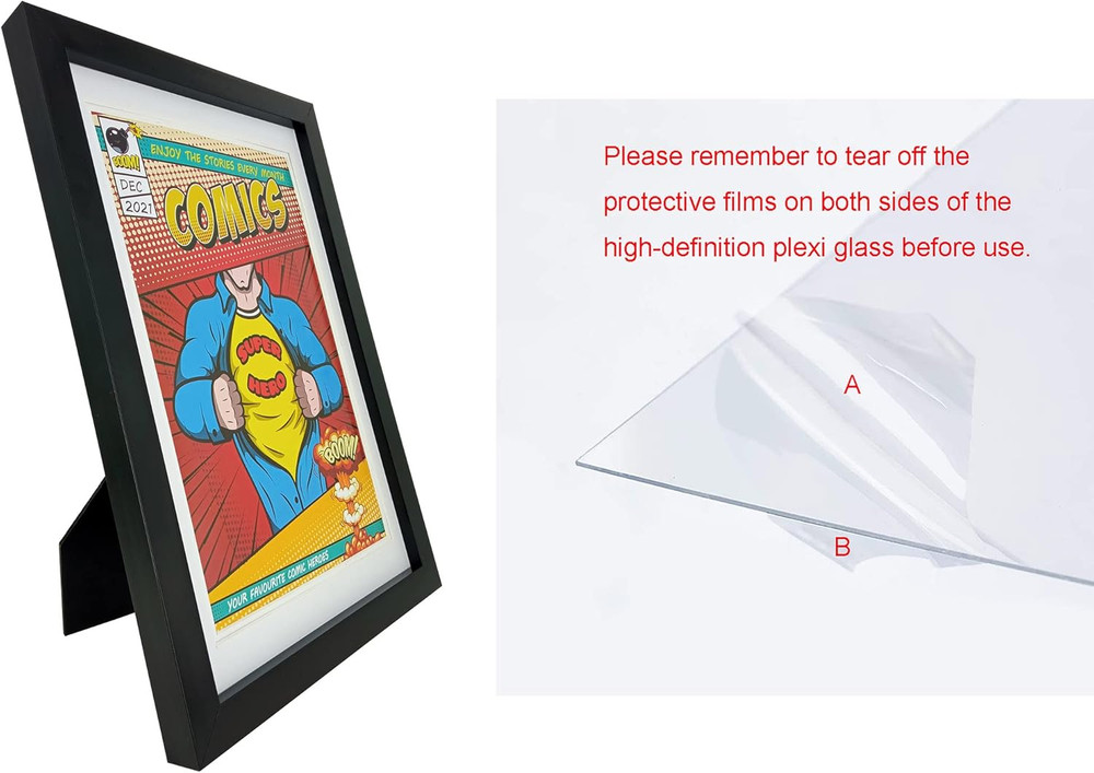 Comic Book Frame,4 Pack,Ultraviolet UV Protection, Fits Current Comics up to 6 3