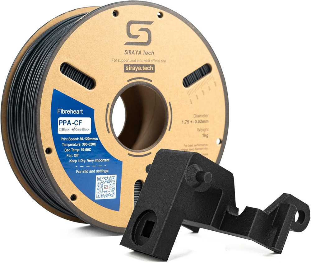 Fibreheart PPA-CF Core Black 3D Printer Filament - PPA Nylon with 25% Core-Conce