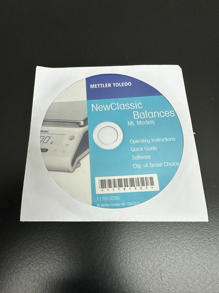 Mettler Toledo NewClassic Balances Software / Quick Guide REF 11781325G