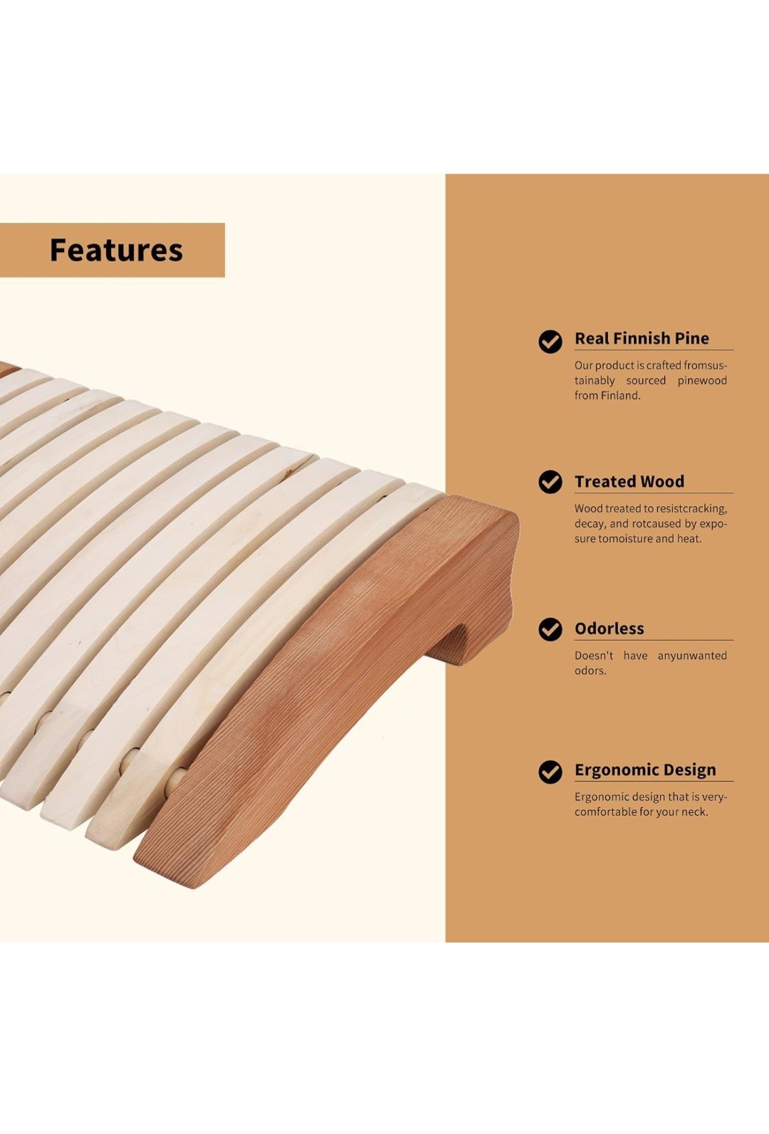 Wood Headrest Sauna Pillow Neck Support Sauna Steam Room Accessories for Shower
