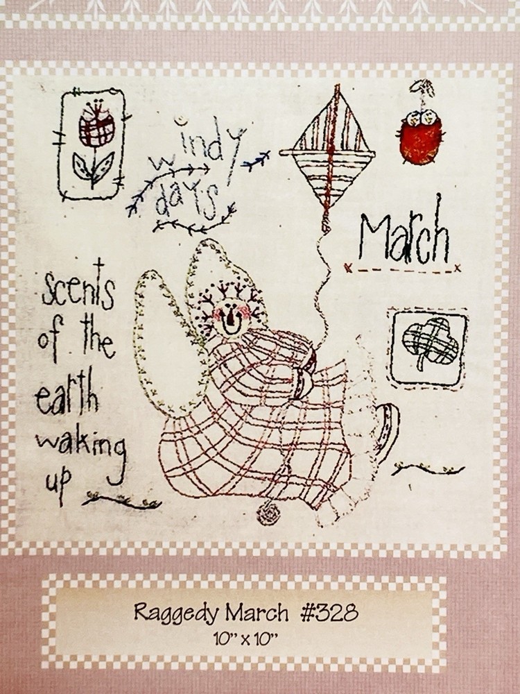 Basket Case Needlework Therapy Raggedy March Primitive Pattern Embroidery Clover