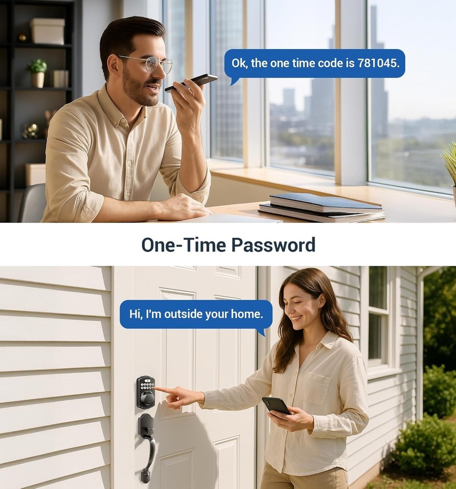 Keyless Entry Lever Handle Lock, Matte Black Deadbolt System