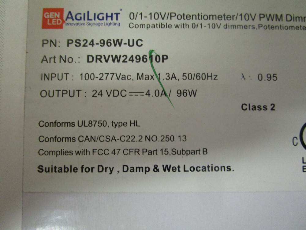 PS24-96W-UC Agilight Dimmable Constant Voltage LED Driver