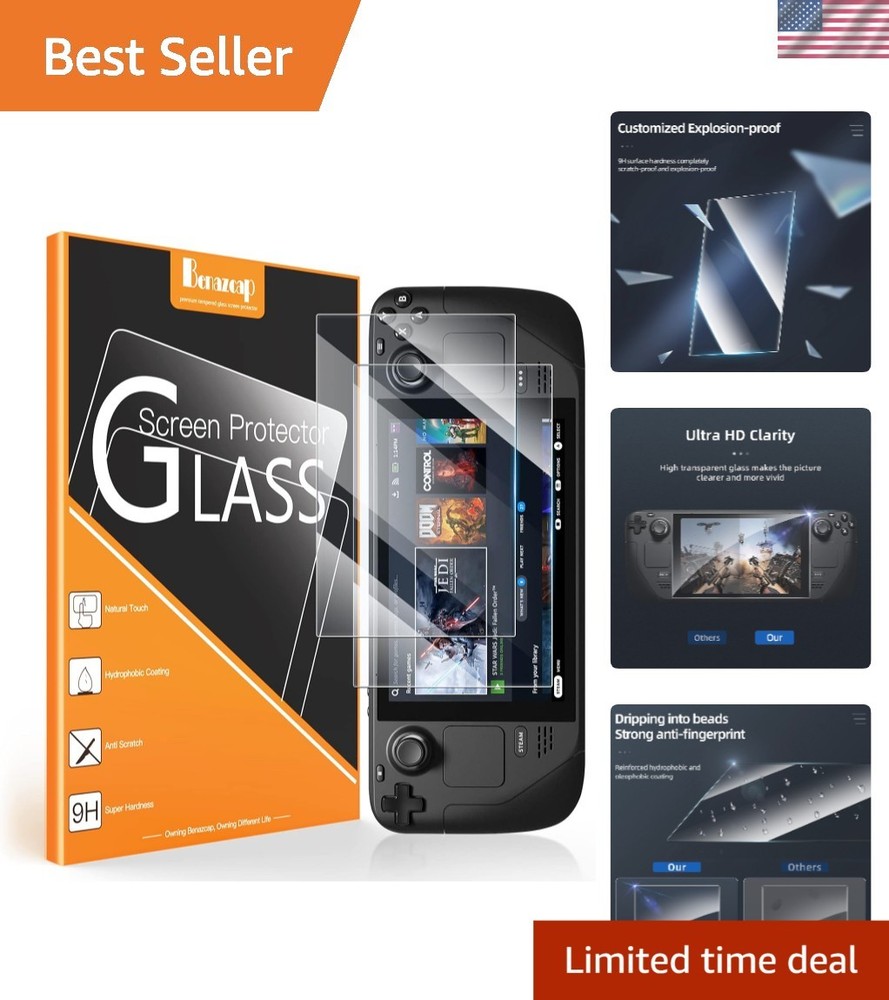 9H Tempered Glass Screen Protector for Steam Deck - 2pcs, Easy Install